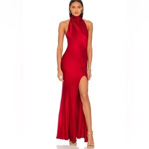 SAU LEE Penelope Gown Burgundy Red